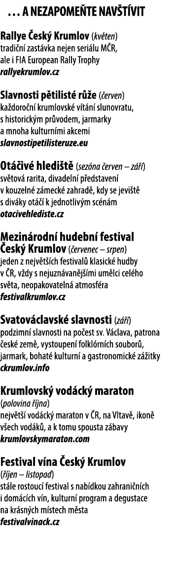  … a nezapome te nav t vit Rallye esk  Krumlov (kv ten) tradi n  zast vka nejen seri lu M R, ale i FIA European Rall...