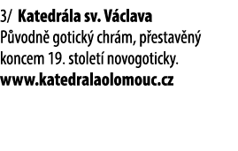 3/ Katedr la sv. V clava P vodn gotick  chr m, p estav n  koncem 19. stolet  novogoticky. www.katedralaolomouc.cz