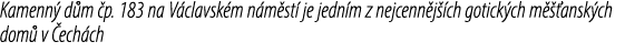 Kamenn d m  p. 183 na V clavsk m n m st  je jedn m z nejcenn j  ch gotick ch m   ansk ch dom  v  ech ch