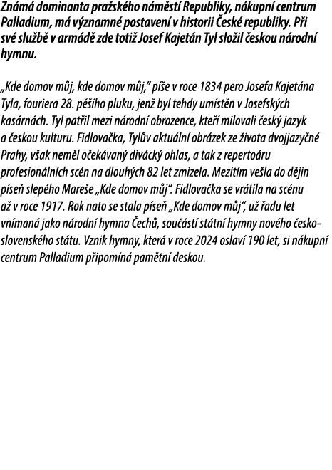 Zn m dominanta pra sk ho n m st  Republiky, n kupn  centrum Palladium, m  v znamn  postaven  v historii  esk  republ...