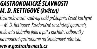 Gastronomick slavnosti M. D. Rettigov  (kv ten) Gastroslavnosti vzd vaj  hold pr kopnici  esk  kuchyn  – M. D. Retti...