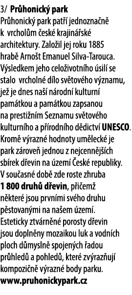 3/ Pr honick park Pr honick  park pat   jednozna n  k vrchol m  esk  krajin  sk  architektury. Zalo il jej roku 1885...