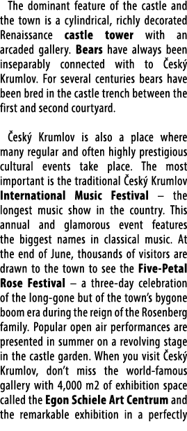 The dominant feature of the castle and the town is a cylindrical, richly decorated Renaissance castle tower with an a...