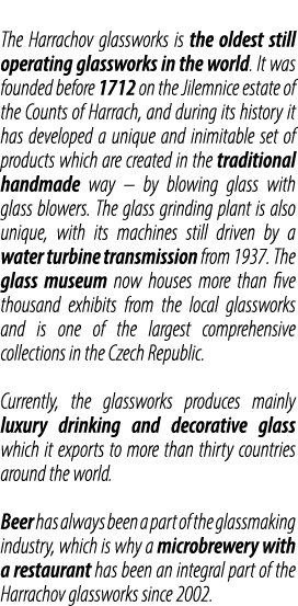 The Harrachov glassworks is the oldest still operating glassworks in the world. It was founded before 1712 on the Jil...