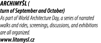 ArchiMy l ( turn of September and October) As part of World Architecture Day, a series of narrated walks and rides, s...
