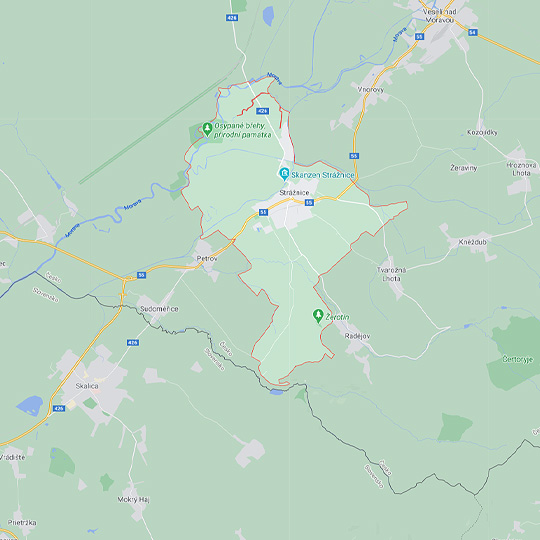 Modrotisk, zdroj: Mapy Google