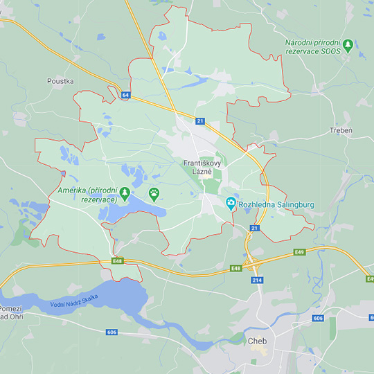 Františkovy Lázně, zdroj: Mapy Google
