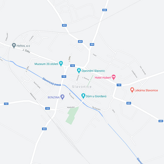 Slavonice, zdroj: Mapy Google