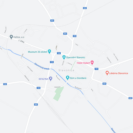 Slavonice, zdroj: Mapy Google