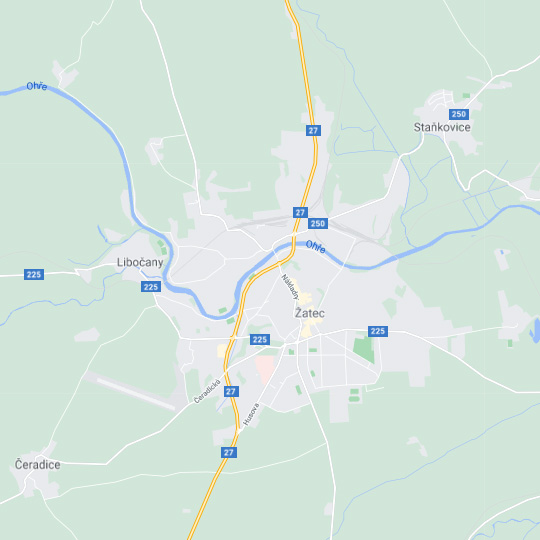 Žatec, zdroj: Mapy Google