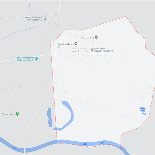 Kladruby nad Labem, zdroj: Mapy Google